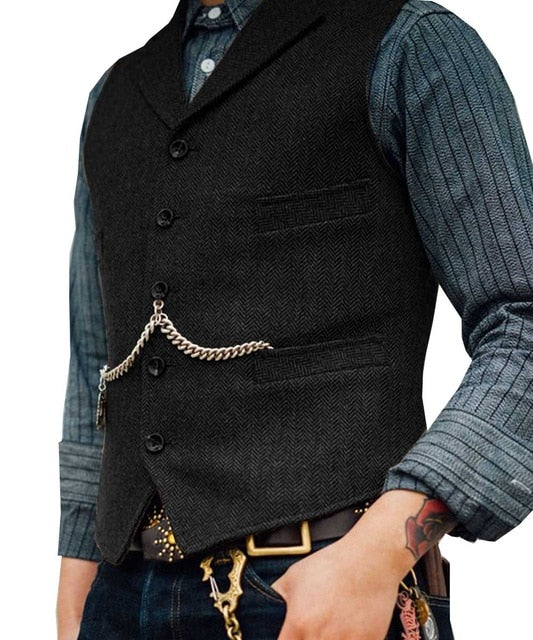 Herringbone suit Vest