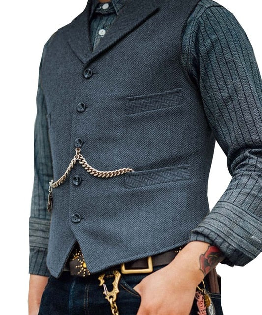 Herringbone suit Vest
