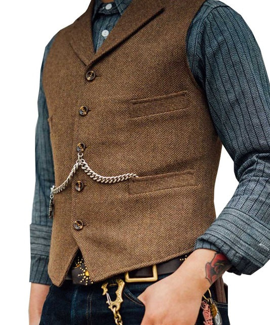 Herringbone suit Vest