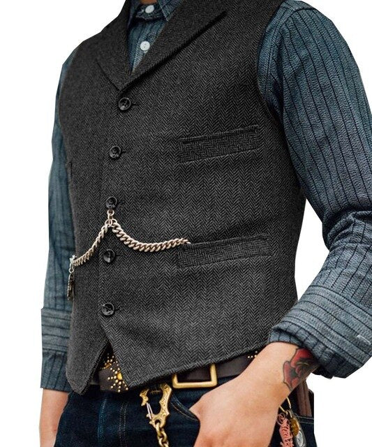 Herringbone suit Vest
