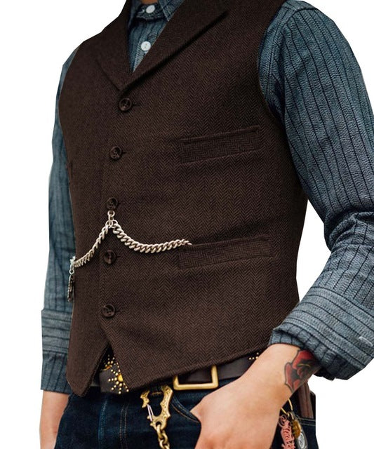 Herringbone suit Vest