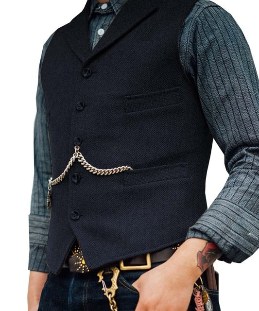 Herringbone suit Vest
